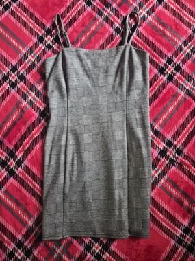 Forever 21 Black and Gray Plaid Mini Dress with Thin Straps